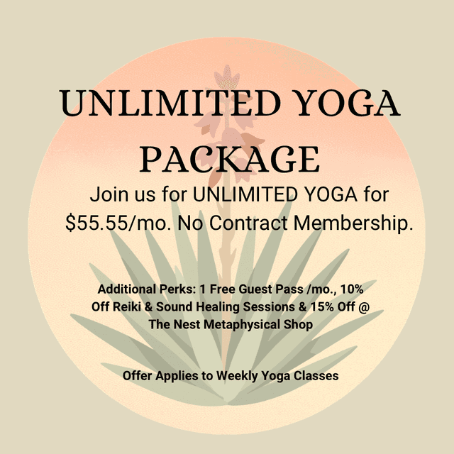 Unlimited Yoga Pass Only at Raven’s Nest Wellness in Spokane, WA